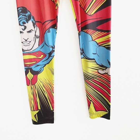DC Comics Superman Womens Leggings Large Red Blue Yoga Halloween Character Small - Picture 4 of 11
